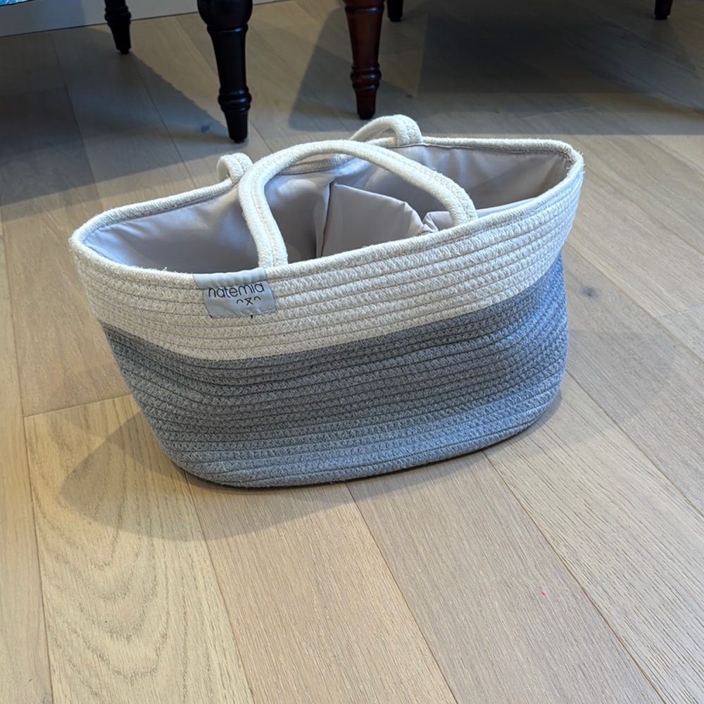 Cream and Gray Women's Bag